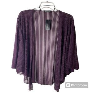 INC International Concepts Cropped metallic wine shawl NWT